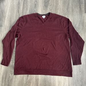 Old Navy Mens XXXL Maroon Crewneck Lightweight Sweater Cotton Blend Pullover